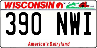 WI license plate 390NWI