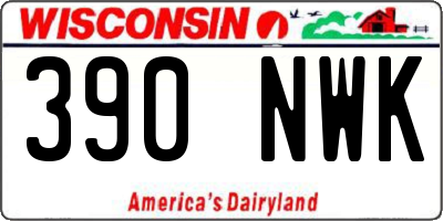 WI license plate 390NWK
