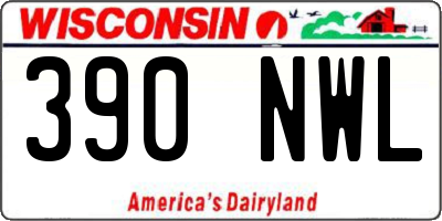 WI license plate 390NWL