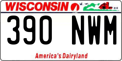 WI license plate 390NWM
