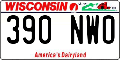 WI license plate 390NWO