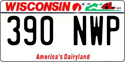 WI license plate 390NWP