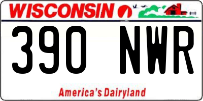 WI license plate 390NWR