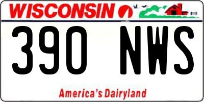 WI license plate 390NWS