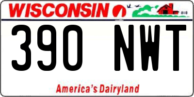 WI license plate 390NWT
