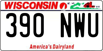 WI license plate 390NWU