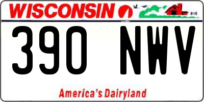 WI license plate 390NWV
