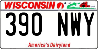 WI license plate 390NWY