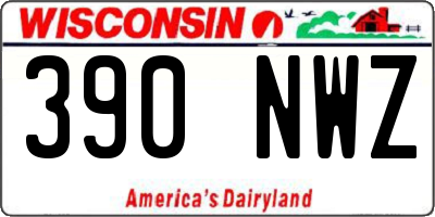 WI license plate 390NWZ
