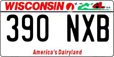 WI license plate 390NXB