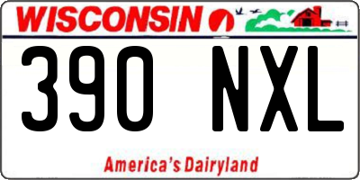 WI license plate 390NXL