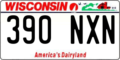 WI license plate 390NXN