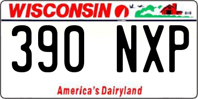 WI license plate 390NXP