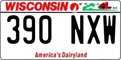 WI license plate 390NXW