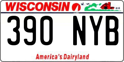 WI license plate 390NYB