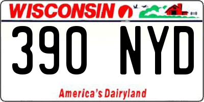 WI license plate 390NYD