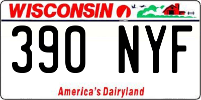 WI license plate 390NYF