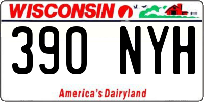 WI license plate 390NYH