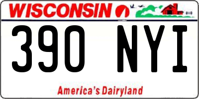 WI license plate 390NYI