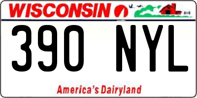 WI license plate 390NYL