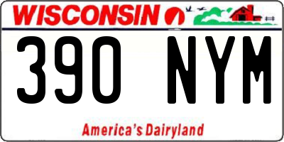 WI license plate 390NYM