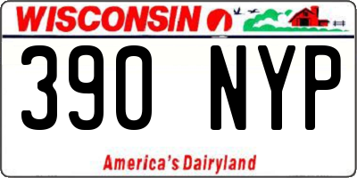 WI license plate 390NYP