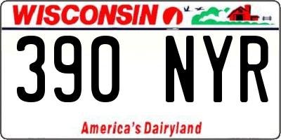 WI license plate 390NYR