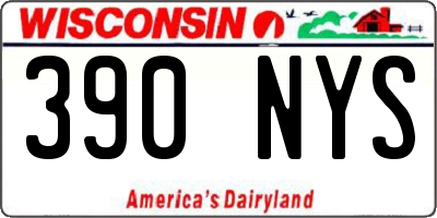 WI license plate 390NYS
