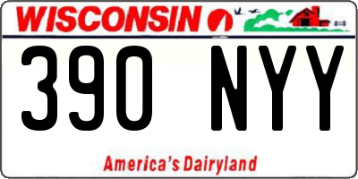 WI license plate 390NYY