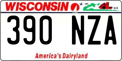 WI license plate 390NZA