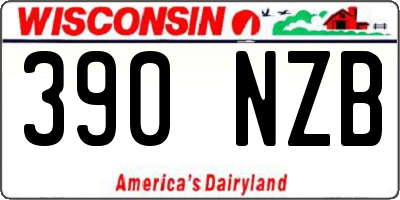WI license plate 390NZB