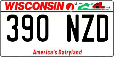 WI license plate 390NZD
