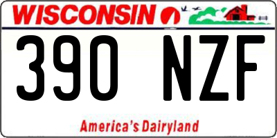 WI license plate 390NZF