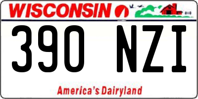 WI license plate 390NZI