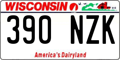 WI license plate 390NZK