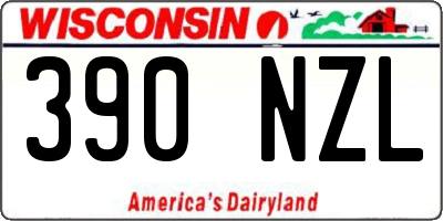 WI license plate 390NZL