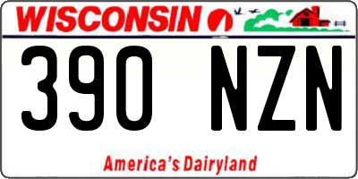 WI license plate 390NZN