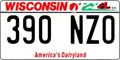 WI license plate 390NZO
