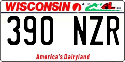 WI license plate 390NZR