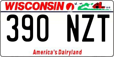 WI license plate 390NZT