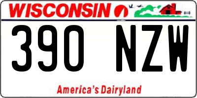 WI license plate 390NZW