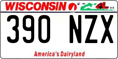 WI license plate 390NZX