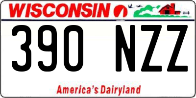 WI license plate 390NZZ