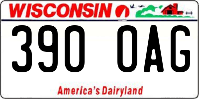 WI license plate 390OAG