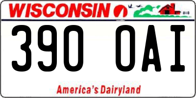 WI license plate 390OAI