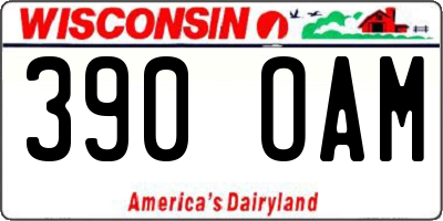 WI license plate 390OAM