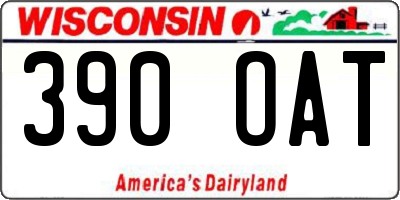 WI license plate 390OAT
