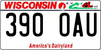 WI license plate 390OAU