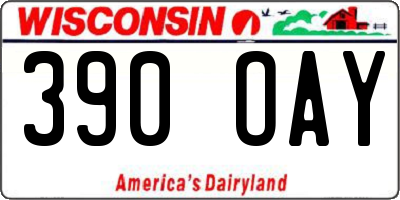 WI license plate 390OAY