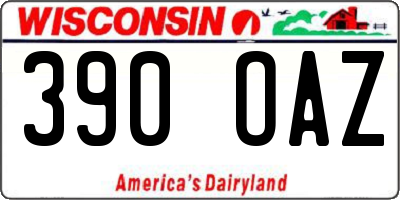 WI license plate 390OAZ